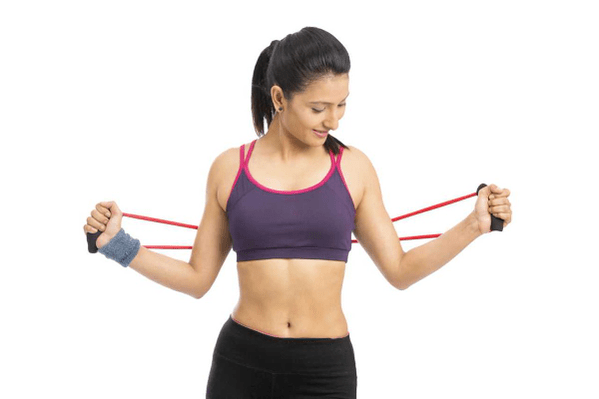 Exercise with an elastic band