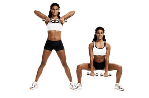 Dumbbell exercises to lose weight in the stomach and sides.